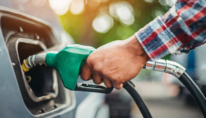 mechanic expertly filling a truck with fuel, showcasing precision and efficiency in automotive maintenance