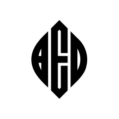 BED circle letter logo design with circle and ellipse shape. BED ellipse letters with typographic style. The three initials form a circle logo. BED Circle Emblem Abstract Monogram Letter Mark Vector.