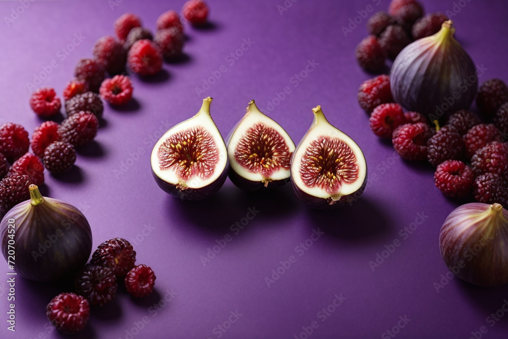 Wall mural fresh figs on isolated background