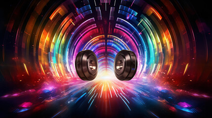 Obraz premium background with headphones