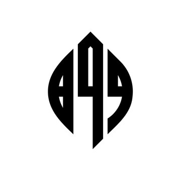 BQQ circle letter logo design with circle and ellipse shape. BQQ ellipse letters with typographic style. The three initials form a circle logo. BQQ Circle Emblem Abstract Monogram Letter Mark Vector.