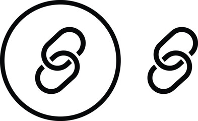 Internet URL or webpage url link icons set. Chain thick line icon, outline vector sign, linear simple pictogram isolated on transparent background. Web link symbol, logo, Connection, Reference.