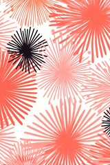 Coral striking artwork featuring a seamless pattern of stylized minimalist starbursts 