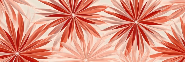 Obraz premium Coral striking artwork featuring a seamless pattern of stylized minimalist starbursts 