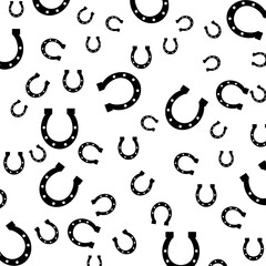 Horseshoe seamless pattern isolated on white background