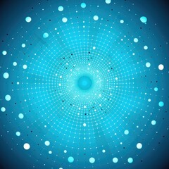 Cyan abstract core background with dots, rhombuses, and circles
