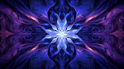 Obraz premium Winter blue patterned background. Abstract blue background with ornaments and curls. Space abstract background.