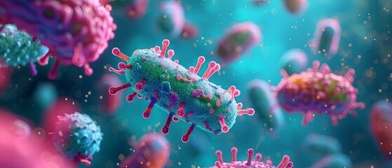 Fototapeta premium Bacteria and microorganisms