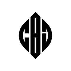 Obraz premium CBJ circle letter logo design with circle and ellipse shape. CBJ ellipse letters with typographic style. The three initials form a circle logo. CBJ Circle Emblem Abstract Monogram Letter Mark Vector.
