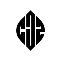 Obraz premium CJZ circle letter logo design with circle and ellipse shape. CJZ ellipse letters with typographic style. The three initials form a circle logo. CJZ Circle Emblem Abstract Monogram Letter Mark Vector.