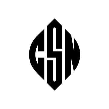 CSN circle letter logo design with circle and ellipse shape. CSN ellipse letters with typographic style. The three initials form a circle logo. CSN Circle Emblem Abstract Monogram Letter Mark Vector.
