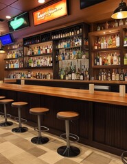 large bar with various drinks