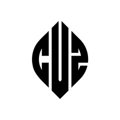 CVZ circle letter logo design with circle and ellipse shape. CVZ ellipse letters with typographic style. The three initials form a circle logo. CVZ Circle Emblem Abstract Monogram Letter Mark Vector.