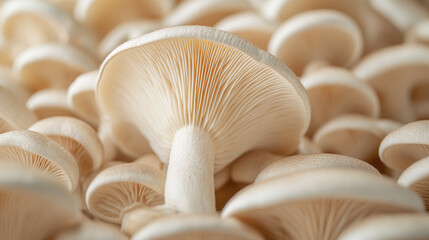 Fototapeta na wymiar Whispering Kingdom: A Captivating Close-up of a Mesmerizing Group of Enchanting Mushrooms