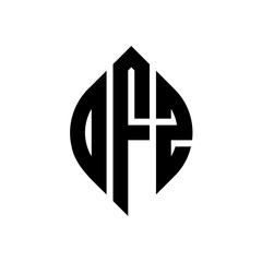 Obraz premium DFZ circle letter logo design with circle and ellipse shape. DFZ ellipse letters with typographic style. The three initials form a circle logo. DFZ circle emblem abstract monogram letter mark vector.