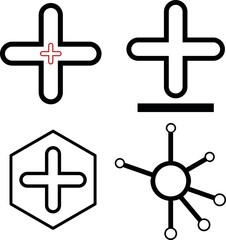 Obraz premium plus minus icon set 