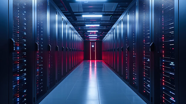 Futuristic Data Center Technology Server room Cloud Computing