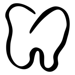 Obraz premium tooth, simple vector doodle, hand draw sketch