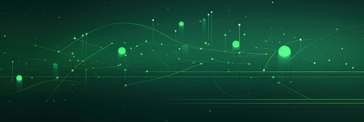 Green minimalistic background with line and dot pattern