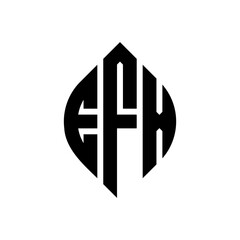 Obraz premium EFX circle letter logo design with circle and ellipse shape. EFX ellipse letters with typographic style. The three initials form a circle logo. EFX Circle Emblem Abstract Monogram Letter Mark Vector.