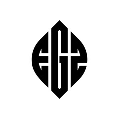 Obraz premium EGZ circle letter logo design with circle and ellipse shape. EGZ ellipse letters with typographic style. The three initials form a circle logo. EGZ Circle Emblem Abstract Monogram Letter Mark Vector.
