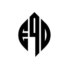 Obraz premium EQD circle letter logo design with circle and ellipse shape. EQD ellipse letters with typographic style. The three initials form a circle logo. EQD Circle Emblem Abstract Monogram Letter Mark Vector.