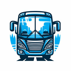 Fototapeta premium Logo illustration of a school bus on white background