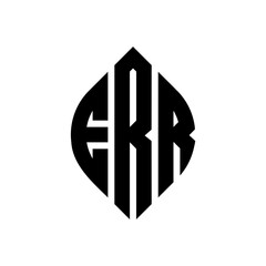 ERR circle letter logo design with circle and ellipse shape. ERR ellipse letters with typographic style. The three initials form a circle logo. ERR Circle Emblem Abstract Monogram Letter Mark Vector.