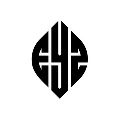 Obraz premium EYZ circle letter logo design with circle and ellipse shape. EYZ ellipse letters with typographic style. The three initials form a circle logo. EYZ Circle Emblem Abstract Monogram Letter Mark Vector.