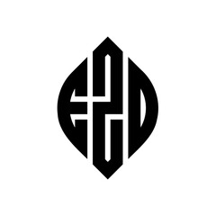 Obraz premium EZD circle letter logo design with circle and ellipse shape. EZD ellipse letters with typographic style. The three initials form a circle logo. EZD Circle Emblem Abstract Monogram Letter Mark Vector.