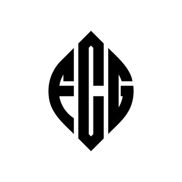 FCG circle letter logo design with circle and ellipse shape. FCG ellipse letters with typographic style. The three initials form a circle logo. FCG Circle Emblem Abstract Monogram Letter Mark Vector.