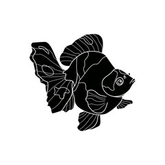 minimalist silhouette illustration of a butterfly goldfish for icon or logo