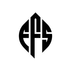 FFS circle letter logo design with circle and ellipse shape. FFS ellipse letters with typographic style. The three initials form a circle logo. FFS Circle Emblem Abstract Monogram Letter Mark Vector.