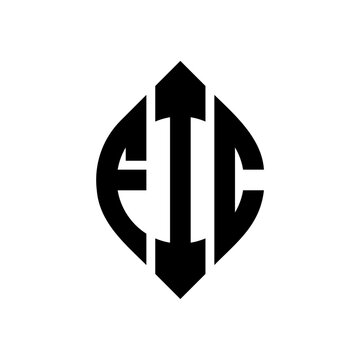 FIC circle letter logo design with circle and ellipse shape. FIC ellipse letters with typographic style. The three initials form a circle logo. FIC Circle Emblem Abstract Monogram Letter Mark Vector.