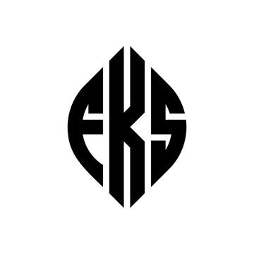 FKS circle letter logo design with circle and ellipse shape. FKS ellipse letters with typographic style. The three initials form a circle logo. FKS Circle Emblem Abstract Monogram Letter Mark Vector.