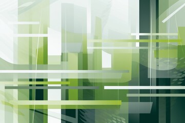 Corporate-friendly background inspired by eco-friendly architecture, using a palette of modern greys and greens and featuring an abstract sustainable message