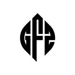 Obraz premium GFZ circle letter logo design with circle and ellipse shape. GFZ ellipse letters with typographic style. The three initials form a circle logo. GFZ Circle Emblem Abstract Monogram Letter Mark Vector.