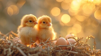 easter chicken and eggs