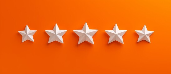 Five White Stars Shine Brightly on an Orange Background with Five White Stars on an Orange Background with Five White Stars on an Orange Background