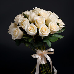 Obraz premium A colorful bouquet of white roses