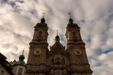 Fototapeta na wymiar Historic cathedral and monastery in the Swiss city of St. Gallen