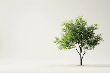 Big green tree on white background, environment concept