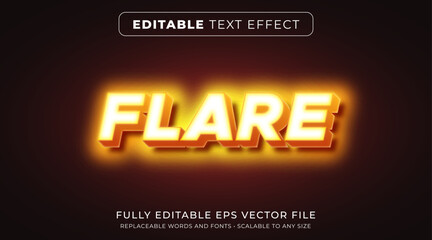 Editable text effect in neon glowing hot flame style