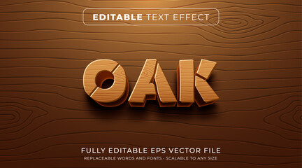 Editable text effect in wooden pattern text style