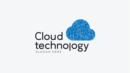 Obraz premium Cloud technology vector logo design template. Cloud computing logo design. logo majesty