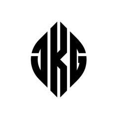 JKG circle letter logo design with circle and ellipse shape. JKG ellipse letters with typographic style. The three initials form a circle logo. JKG circle emblem abstract monogram letter mark vector.
