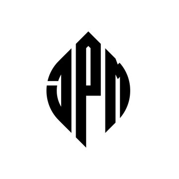 JPM circle letter logo design with circle and ellipse shape. JPM ellipse letters with typographic style. The three initials form a circle logo. JPM circle emblem abstract monogram letter mark vector.