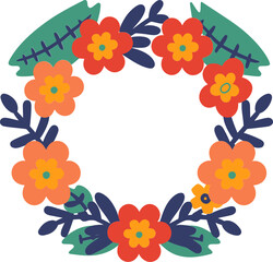 Fototapeta na wymiar Vectorized Flora Fantasia Holiday Wreath EnsembleBotanical Elegance Showcase Digital Vector Hoops