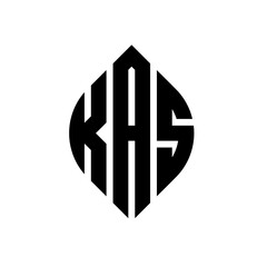 Obraz premium KAS circle letter logo design with circle and ellipse shape. KAS ellipse letters with typographic style. The three initials form a circle logo. KAS circle emblem abstract monogram letter mark vector.