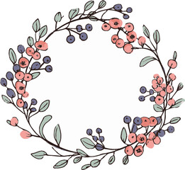 Watercolor Floral WreathsRustic Wedding Wreath Set